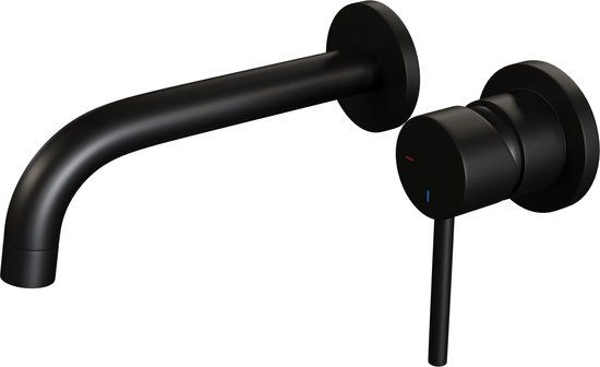 Brauer Black inbouw wastafelmengkraan coldstart mat zwart