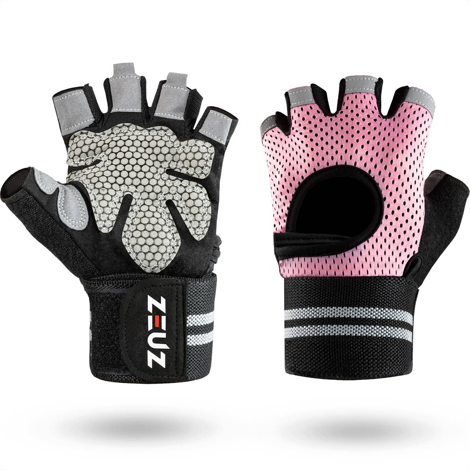 ZEUZ ZEUZ® Sport & Fitness Handschoenen Dames - Roze & Zwart - Maat S