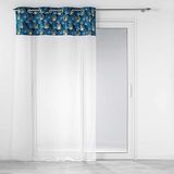 douceur d'intérieur Gordijn met ogen, 140 x 240 cm, blauw, gezandstraald gordijn met top velours imp ornament, lichtbruin