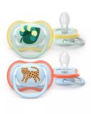 Philips AVENT Ultra Air Pacifier SCF087/02, 0-6 Months, 2 Count, Multicolour