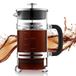 VEVOR Cafetière à piston, 1 L cafetière à piston en verre borosilicaté, théière avec filtre en acier inoxydable, cafetière pour le camping, les voyages, la cuisine, le restaurant, cafetière argentée