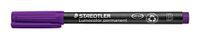 STAEDTLER Permanente marker Lumocolor, violet, wigvormige punt ca. 1,0-2,5 mm, veeg- en waterbestendig, Made in Germany, lange levensduur, 10 paarse universele stiften in kartonnen etui, 314-6