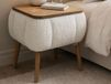 LINASTA Table de chevet avec rangement en tissu teddy blanc