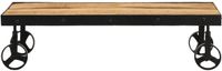 vidaXL Salontafel met wieltjes, 100x55x26 cm, massief mangohout