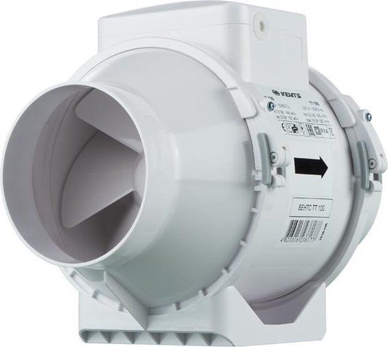 Vents TT Ø 100mm Inline Buisventilator - 187 m³/h - Wit