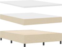 vidaXL Boxspringbed met hoofdeinde Crème 160 x 200 cm Stof
