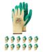RS SAFE EX/montagehandschoenen, latexhandschoenen op katoenen inzetstuk, maat 11, 12 paar, beige groen, werkhandschoenen