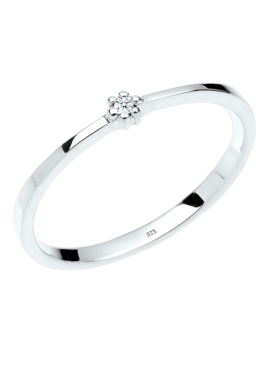 Elli DIAMONDS Elli DIAMONDS Elli DIAMONDS Ring Dames Verlovingsring met Diamant in 925 Sterling Zilver (0.015 ct.) Ringen