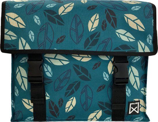 Willex Fietstas City Bush Dubbel 34L - Groen/Blauw - Grijs - Achter - Polyester - Waterafstotend