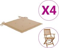 vidaXL Tuinstoelkussens 4 stuks 40x40x3 cm Oxford stof beige