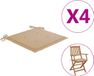 vidaXL Tuinstoelkussens 4 stuks 40x40x3 cm Oxford stof beige