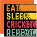 Verjaardagskaart Cricket Verjaardagskaart grappig voor haar of hem - Eet, slaap, cricket, herhaling - Happy Birthday-kaarten voor sportliefhebbers geschenken, 145 mm x 145 mm verjaardagswenskaarten voor alle gelegenheden