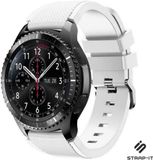 Strap-it Samsung Galaxy Watch siliconen bandje 45mm / 46mm - wit