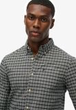 Superdry Premium Oxford chemise à carreaux - Hommes - Chemises à manches longues - Navy Marl Micro Grid - Taille L