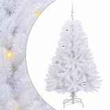 vidaXL - Kunstmatige - Hinged - Kerstboom - Wit - 150 - cm - PVC - en - Staal