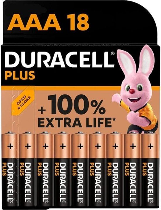 Duracell Plus Power AAA LR03 Alkaline Batterijen - 18 stuks