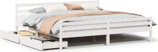 vidaXL Lit en bois massif sans matelas, blanc, 200x200 cm, en pin