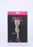 Bol Sexy body panty noir, bas résille, combinaison érotique, entrejambe ouvert, transparent Taille unique