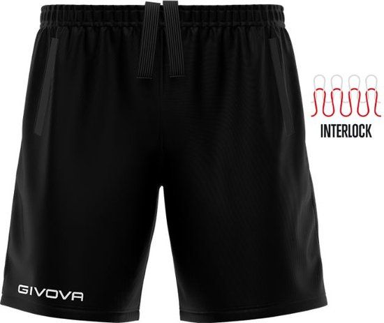 Givova Sports Shorts with Pocket - Black - Size L - Unisex - Fitness & Training