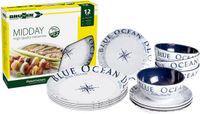 Brunner - Camping Serviesset - Blue Ocean - Midday - 12-delig - Melamine