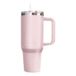IronMaxx Cup met handvat, roze, 1,2 liter, met rietje, slank modern design van roestvrij staal, dubbelwandige isolatie, houdt warm en koud