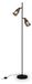 Lampe sur pied avec abat-jour en verre fumé, interrupteur au pied, noir, 150 cm