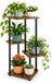 Merkloos Relaxdays Plantenrek binnen - 4 planken - industrieel - donkerbruin/zwart