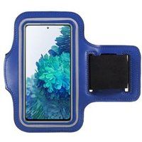 Phonillico® Blauwe sportarmband compatibel met Samsung A10/A20/A40/A41/S10/S20/S21 5G/S22 5G - Verstelbare bescherming Hardlopen Sport Gym