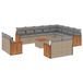 vidaXL Loungeset met Kussens, Poly Rattan, Beige