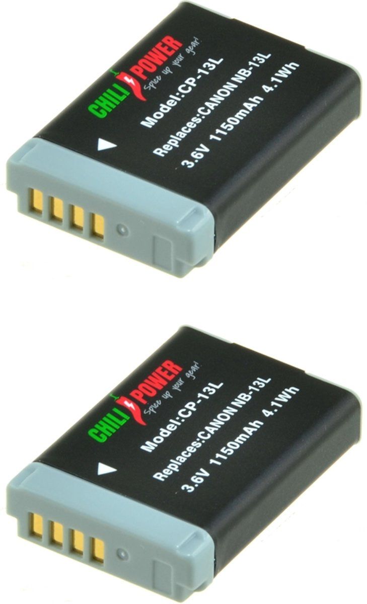 ChiliPower NB-13L accu voor Canon - 1150mAh - 2-Pack
