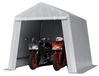 VEVOR Abri de Jardin, 245x245 cm, Tente de Rangement, avec Porte à Fermeture Éclair Enroulable, Abri de Stockage Portable Structure Robuste, Garage Extérieur pour Motos, Vélos, Outils de Jardin, Gris