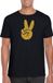 Bellatio Decorations Shoppartners Bv Flower Power t-shirt - zwart - gouden glitter peace hand - voor heren - Hippie - Sixties - jaren 60 verkleedkleding - Carnaval XL