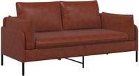 vidaXL 2-Zits Sofa Kunstleer Glanzend Bruin 188 x 81 x 89 cm