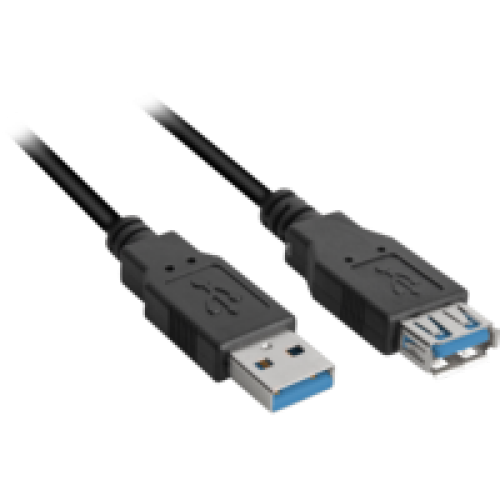 Sharkoon USB 3.0-A Kabel - 3m - Zwart