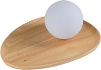 Osram Decor Wood Nest Tischleuchte Braun Kautschukholz G9 Fassung Metall Glas Textilkabel