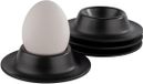 APS Eierdopjes - Melamine Eierdop Houder voor Ontbijt - Stapelbaar - Zwart - 4 stuks