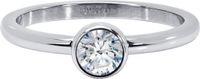 Quiges Stapelring Dames - Vulring - RVS Zilverkleurig met Zirkonia Transparant - Maat 21 - Hoogte 2mm