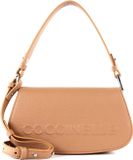 Coccinelle Leren Handtas Schoudertas Myrtha Maxi Log Mini Crossbody Bag Skin Lichtbruin