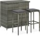 Maison Exclusive - Ensemble de bar 3 pièces en polyrotin, gris