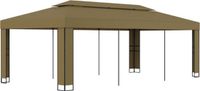 vidaXL Prieel met dubbel dak 180 g/m² 3x6 m taupe