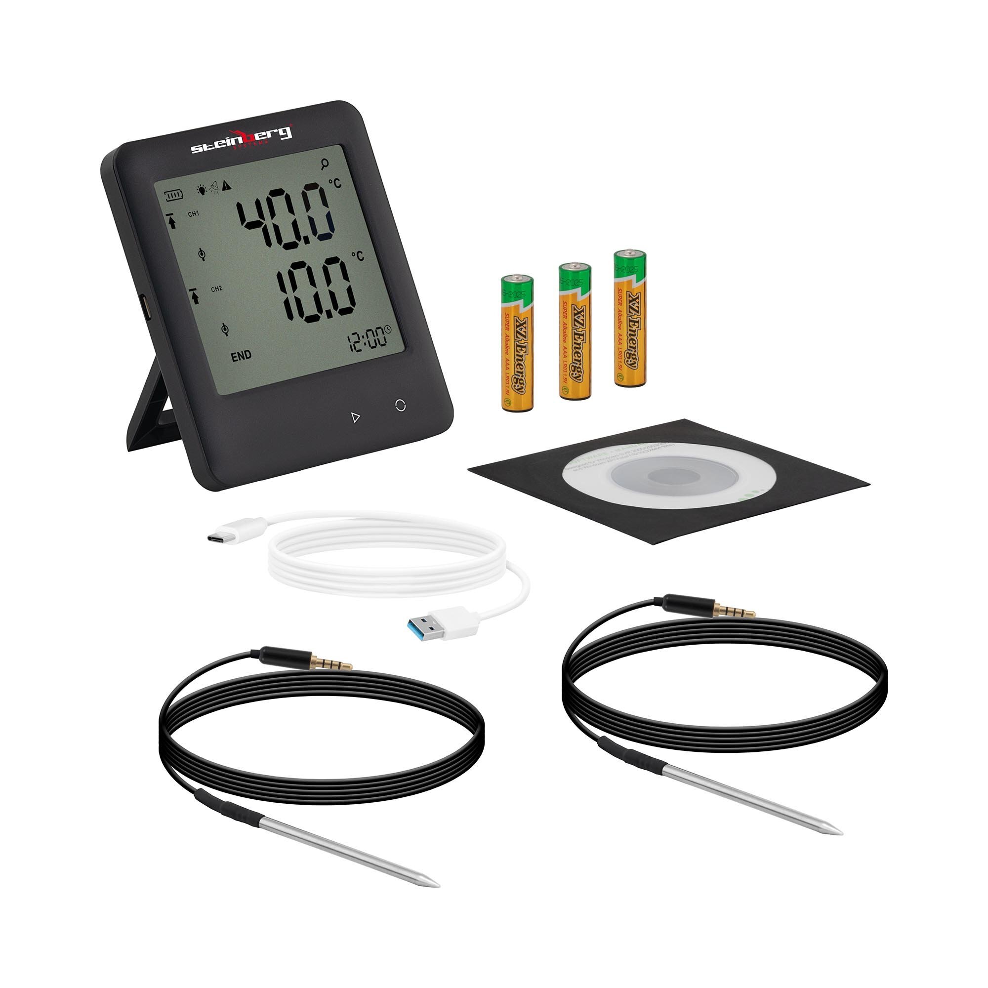 Steinberg Datalogger - Temperatuur - LCD - -200 tot +250 Â° C 2 Externe Sensoren