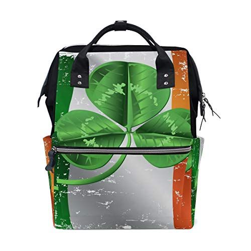 MONTOJ Ierse Vlag Met Shamrock Canvas Rugzak Reizen Campus Rugzak
