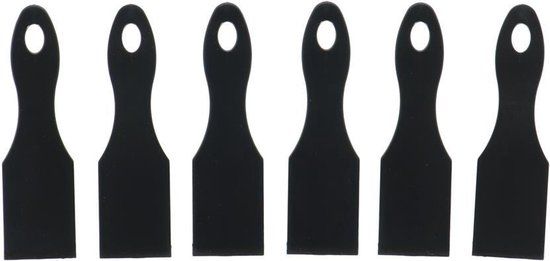 Metaltex Raclet Spatels - Set van 6 - Zwart - Nylon