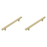 Amig - Pack van 2 Meubelgrepen - 96 Mm - Geborsteld Goud - Gemaakt van Staal - Voor Lades en Kasten - Mod. 837