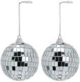 Inge-glas Inge Christmas Decor Disco kerstbal - 2x - zilver - D7 cm
