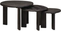 vidaXL Nesting Koffietafels 3 stuks Wit Ø 54 x 40 cm Massief Mango Hout