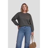 GREAT LOOKS sweater met bloemenborduursel grijs