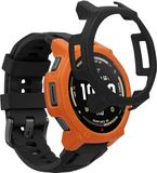 kwmobile Cases Compatible with Amazfit T-Rex3 Pro 44mm - Set of 2 Fitness Tracker Screen Protectors - Black / Orange