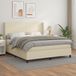 vidaXL Boxspring met matras kunstleer crèmekleurig 160x200 cm