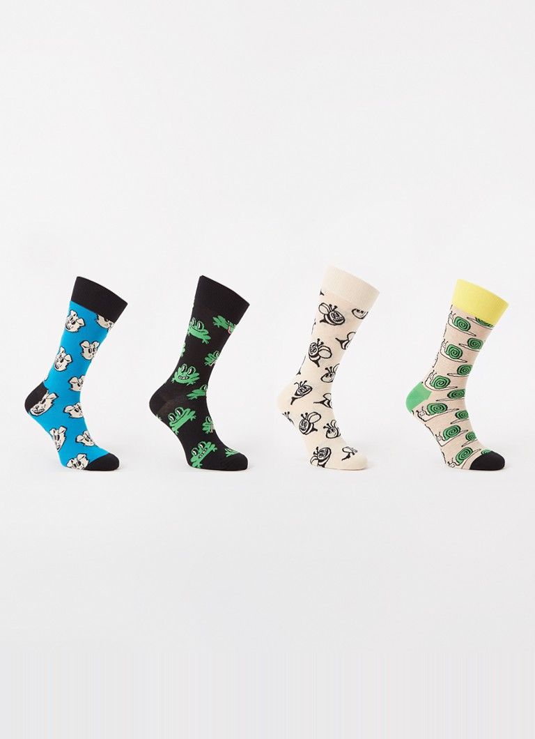 Happy Socks Happy Animals sokken met print in 4-pack giftbox